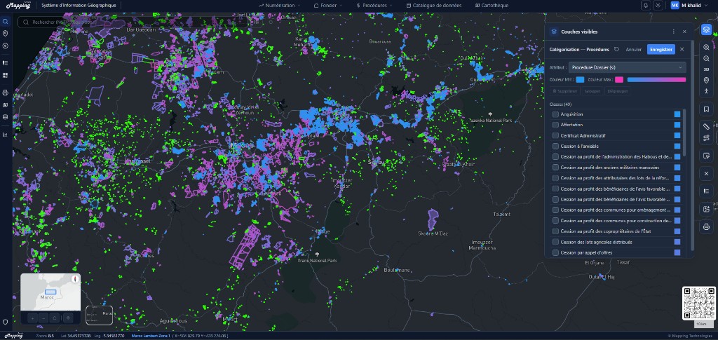 Cartographie multicouches avec catégorisation