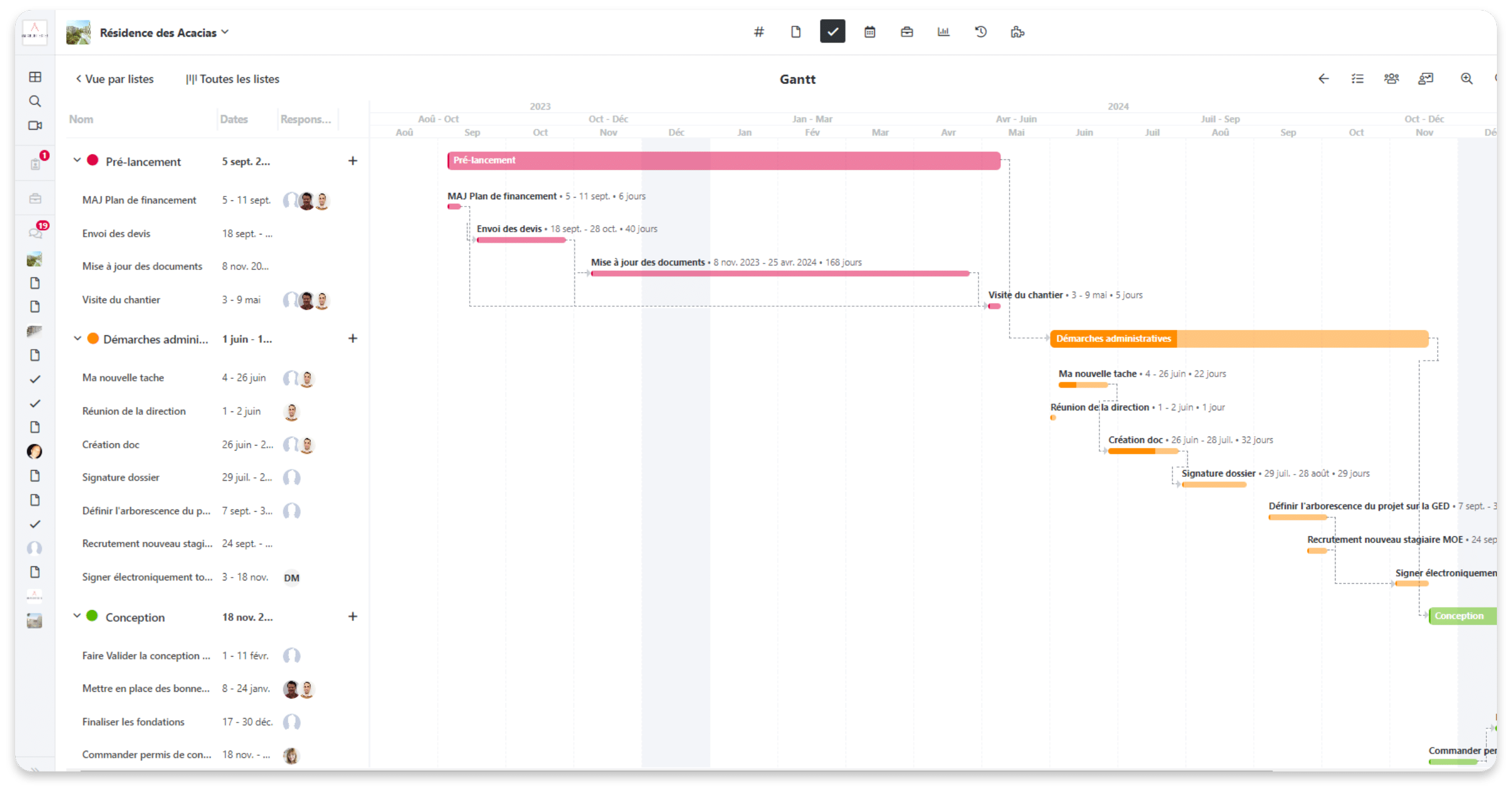 Planning et suivi projet MapBIM